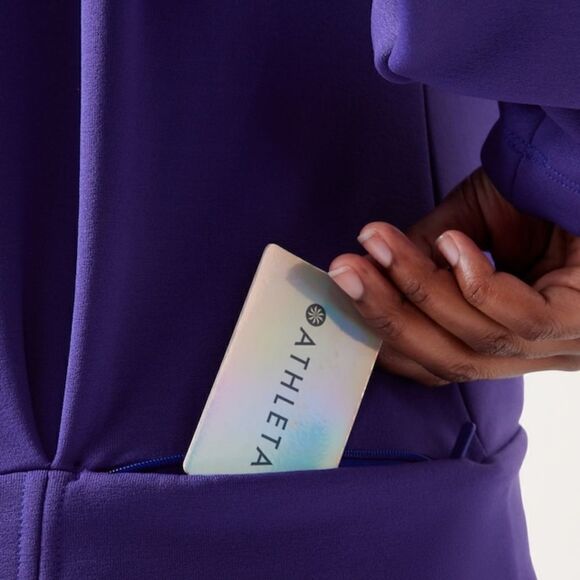 NWT Athleta Altitude Polartec® Half Zip Sweatshirt Purple L - Picture 3 of 6